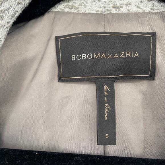 BCBGMAXAZRIA Candice Blazer Draped Cropped Jacket Heathered Dove Gray Womens S - Picture 5 of 8